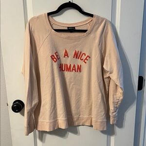torrid Peach Pullover with Coral 'Be A Nice Human' Text